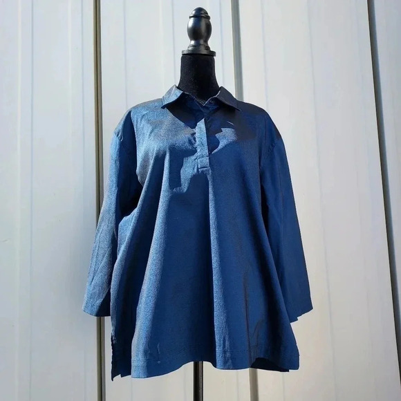 Pierre Cardin Options XLarge Blue Womens Blouse - Picture 11 of 14